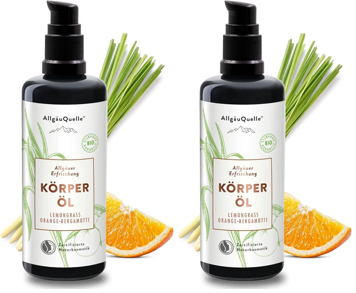 Масло для тела органическое AllgäuQuelle Naturprodukte, набор 2 шт., 100 мл, Citrus