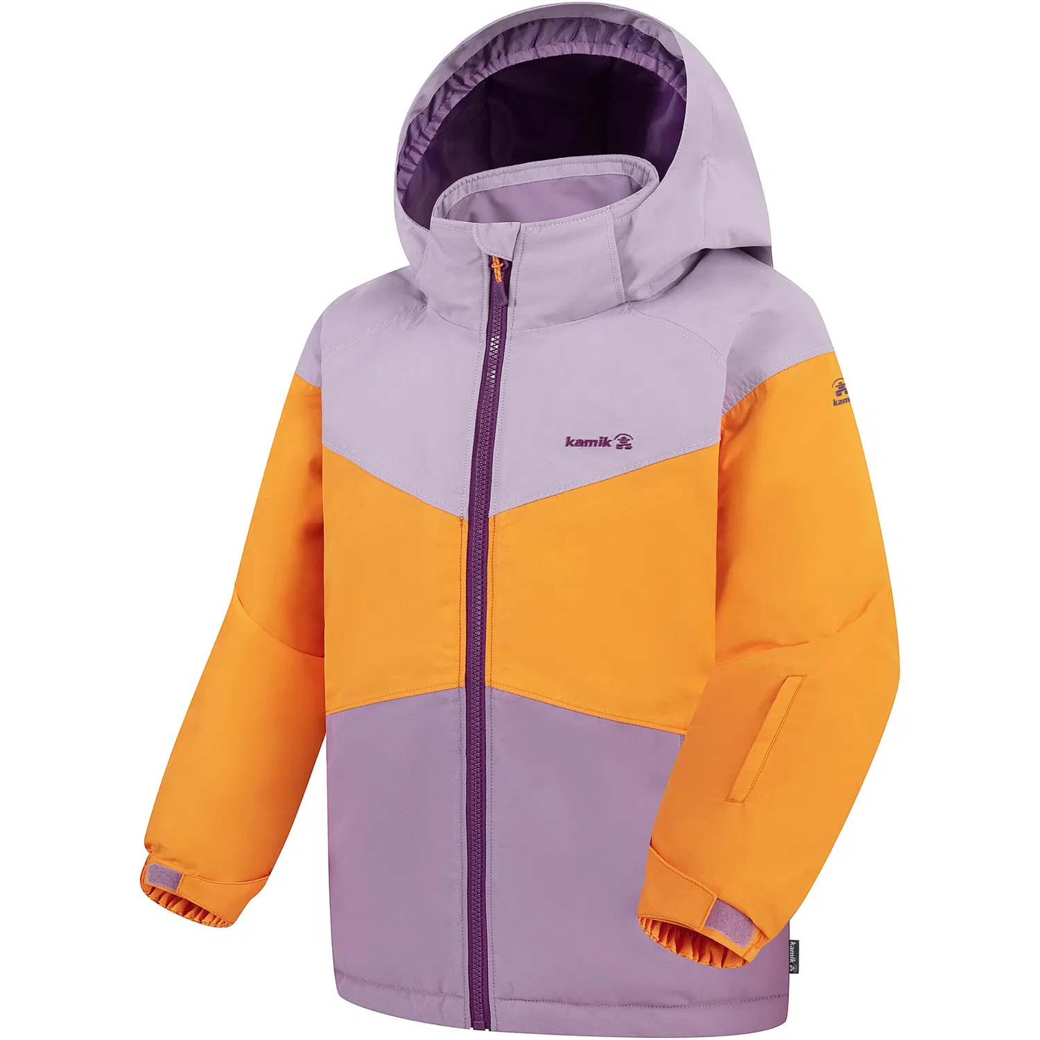 Куртка утепленная зимняя для девочки Elara Kamik, Lilac/Clementine — фото 3