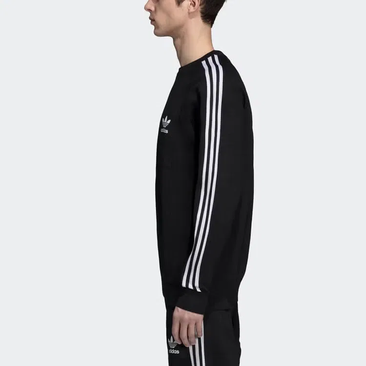 Свитшот с принтом 3 Stripes Knit Crew Adidas, черный — фото 3