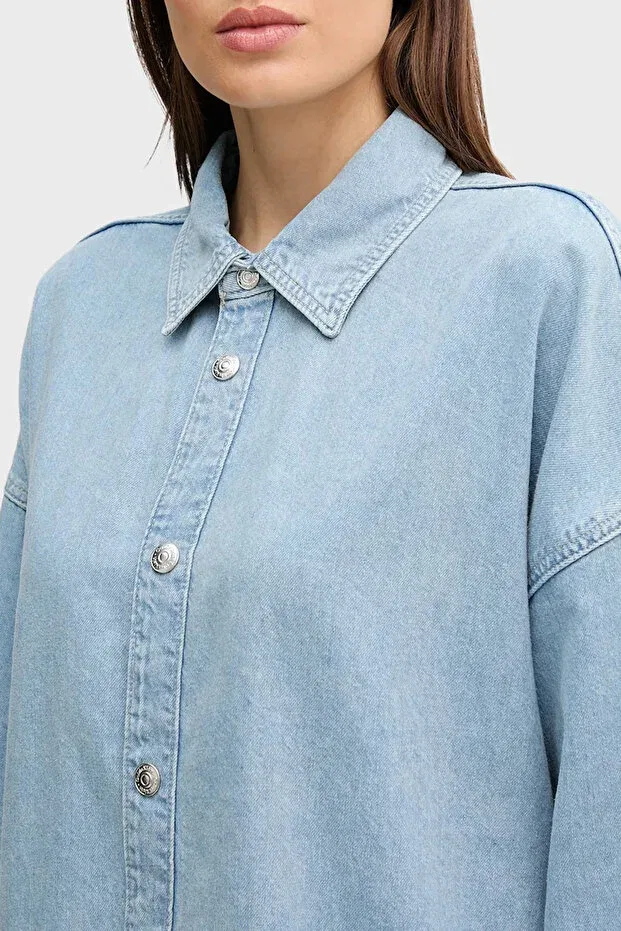 Женская рубашка с длинным рукавом Calvin Klein, Indigo — фото 4