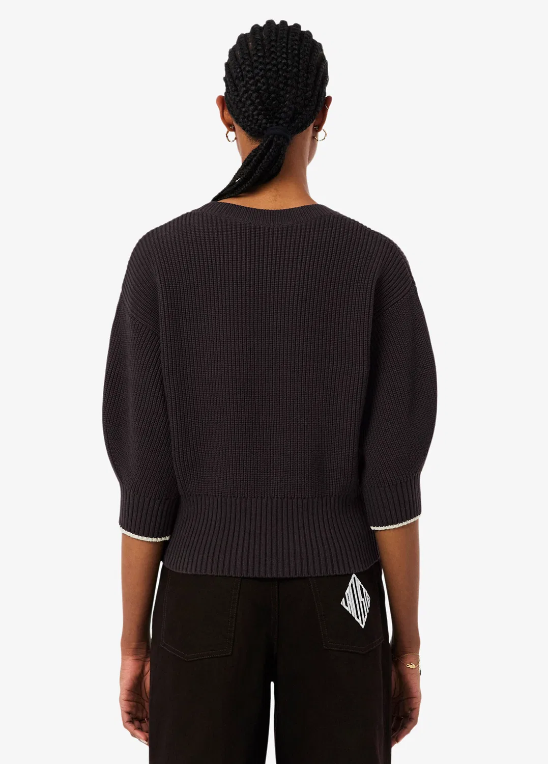 Свитер Lacoste Loose Fit с круглым вырезом, коричневый — фото 4