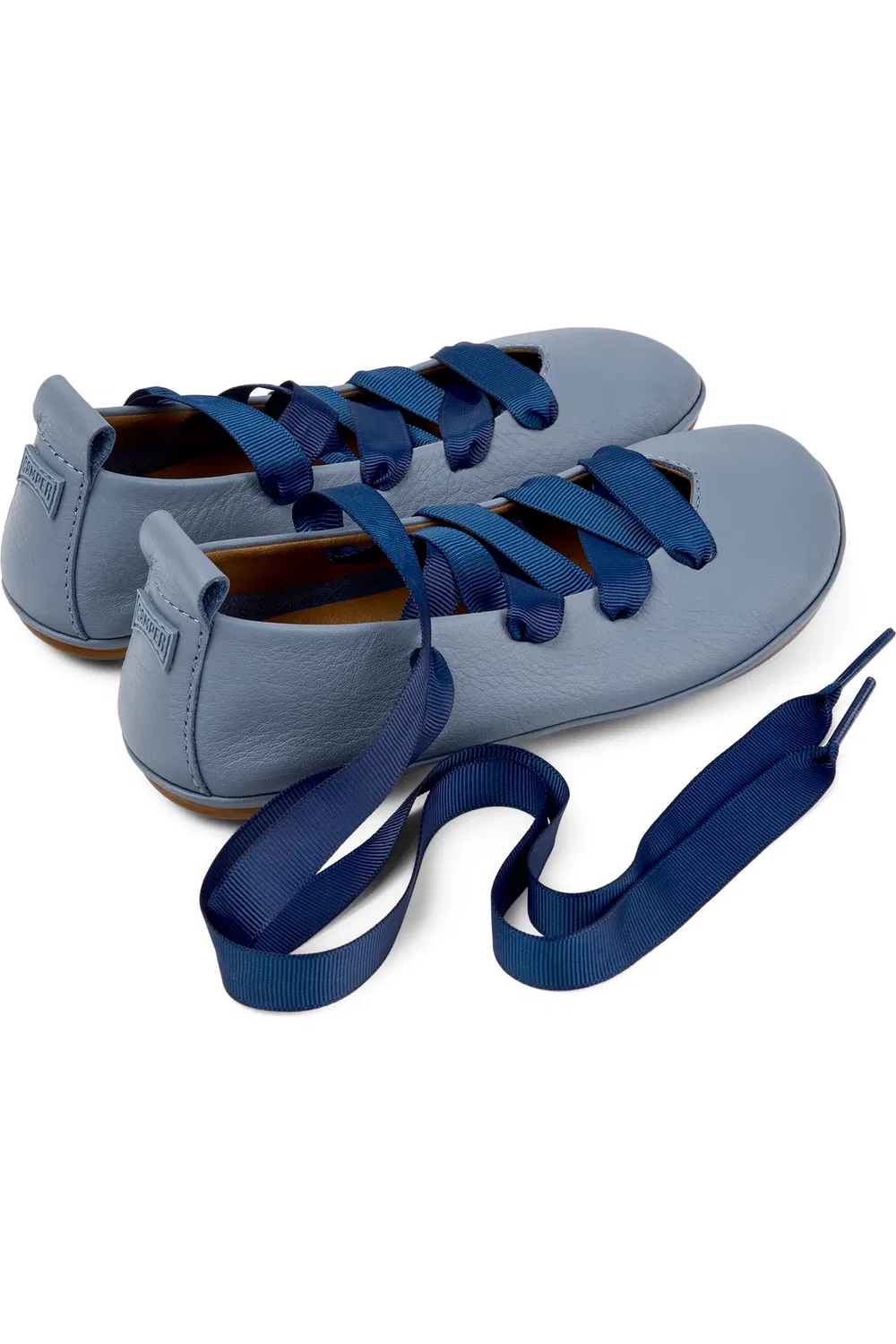Туфли Балетки детские Camper Right Lace-Up Flat, на шнуровке, Pastel Blue — фото 2