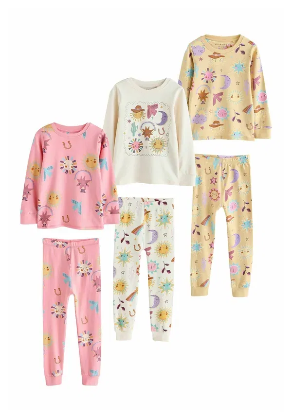 Комплект пижамы из 3 предметов, хлопок, Regular fit Snuggle, Next, Pink/Yellow Western Print, желтый