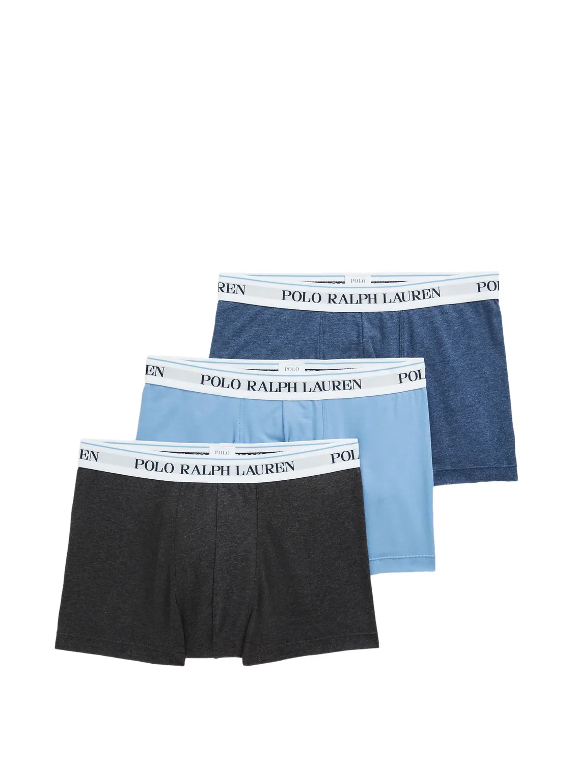 Трусы-боксеры с логотипной резинкой, синие, набор 3 Polo Ralph Lauren, синий