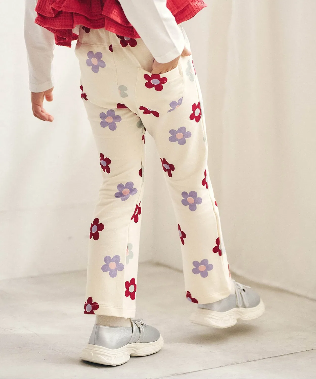 Детские брюки-флейм с принтом Look at Me! Pants apres les cours, Ivory