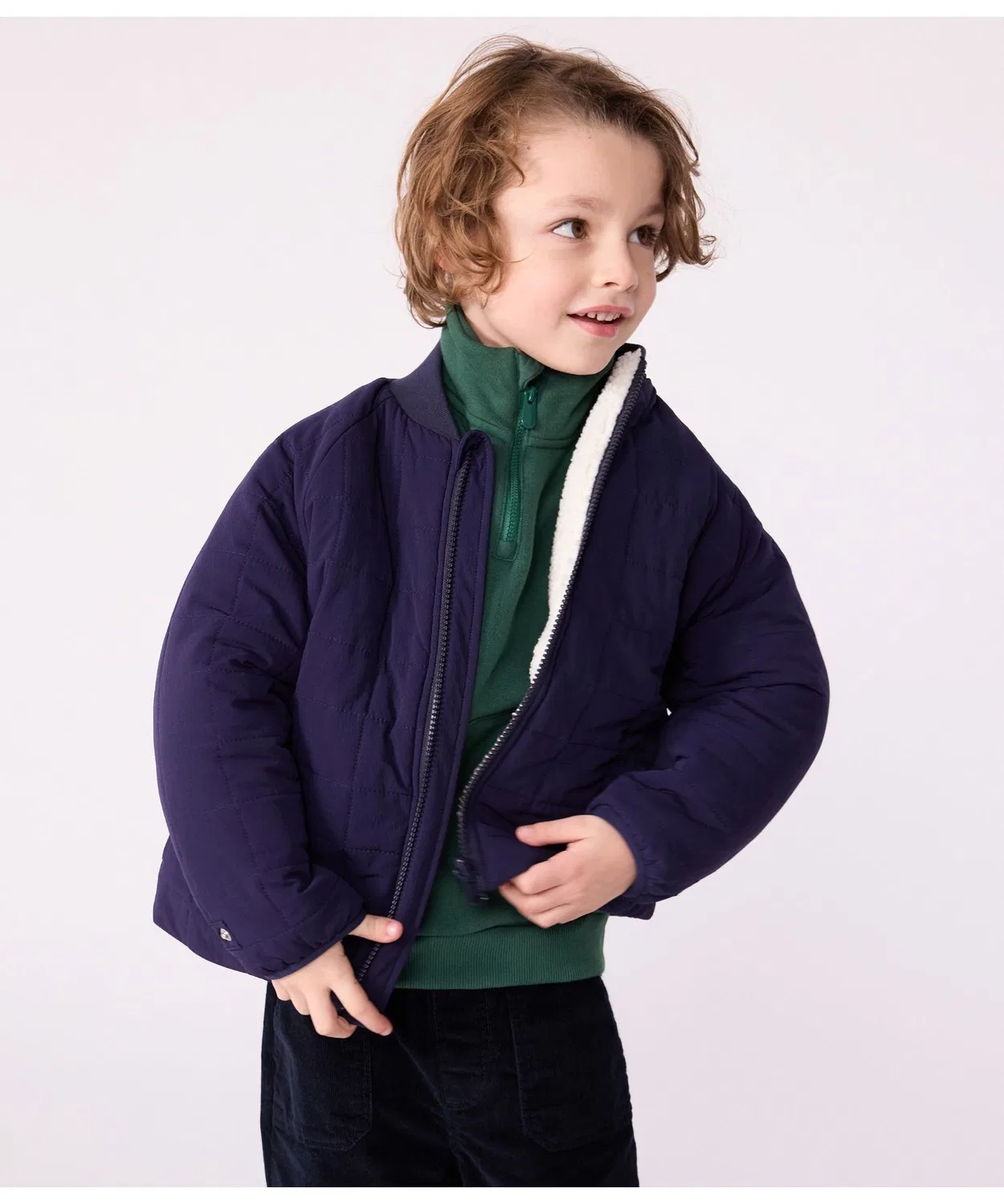 Детская куртка-парка с принтом, с съемным утеплителем PETIT BATEAU, Green — фото 4