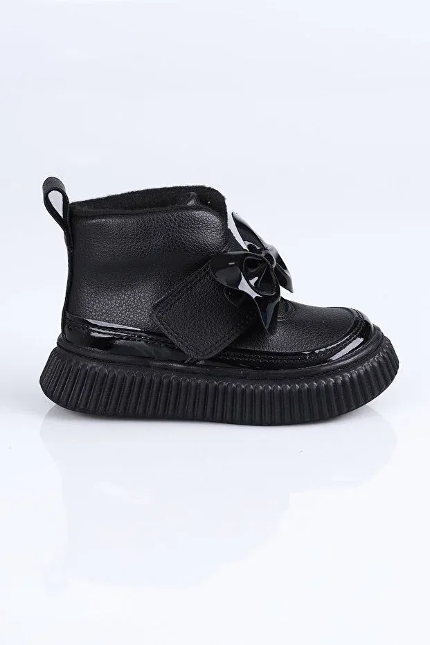 Детские ботинки для девочек с бантом Sema Kids, Black