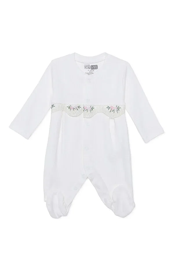 Детский комбинезон для девочек с цветочным принтом Hellobaby Ebebek Hello Baby, White