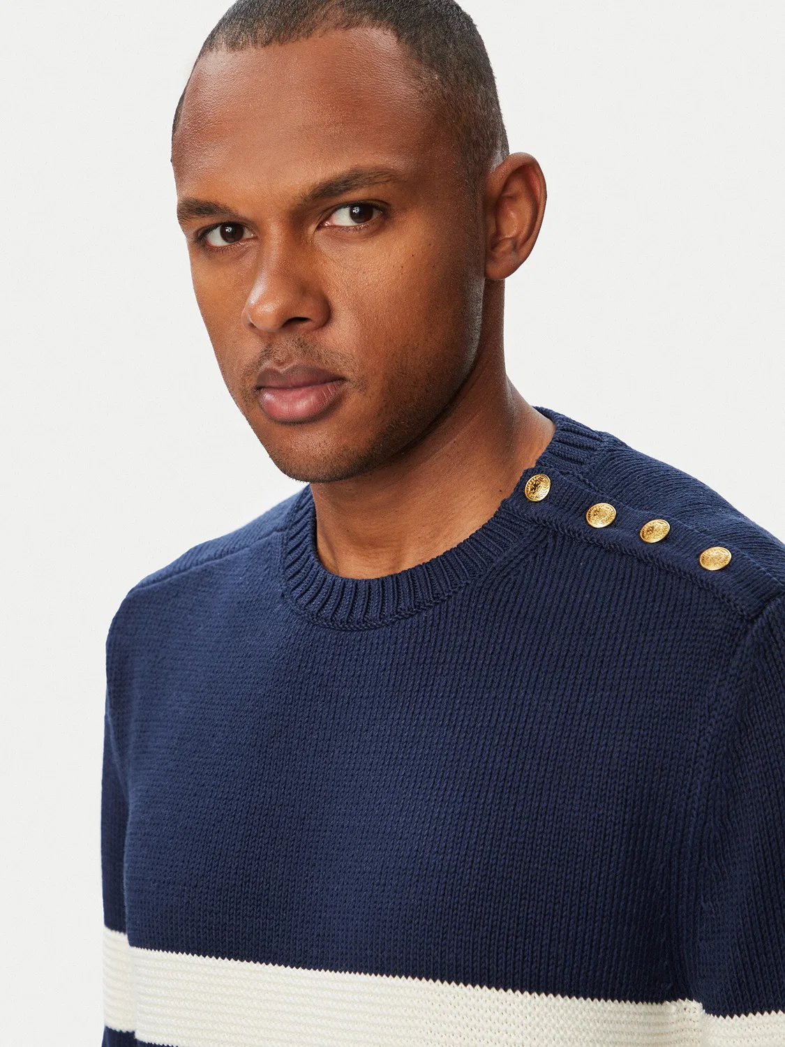 Мужской пуловер стандартного кроя Breton Tommy Hilfiger, темно-синий — фото 4