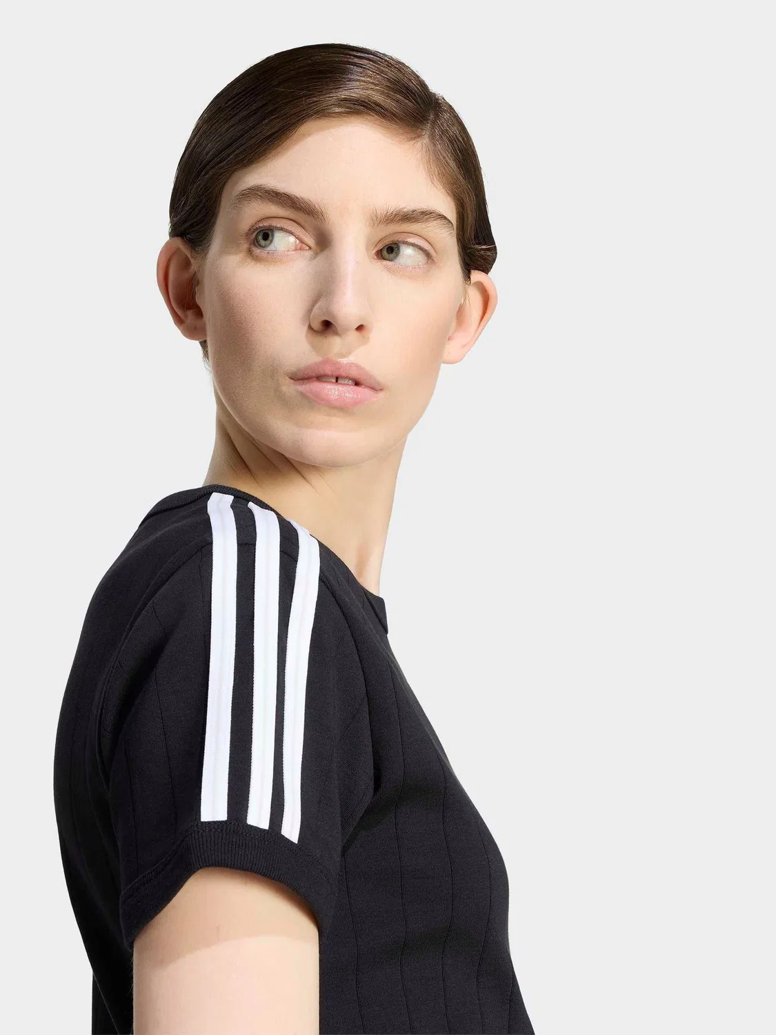 Футболка с полосками, adidas Originals, черный/серый — фото 3