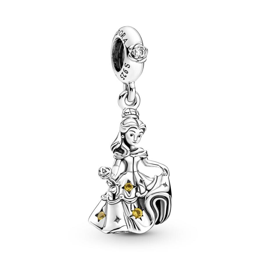 

Шарм Disney Beauty and the Beast Dancing Belle Dangle Pandora, стерлинговое серебро