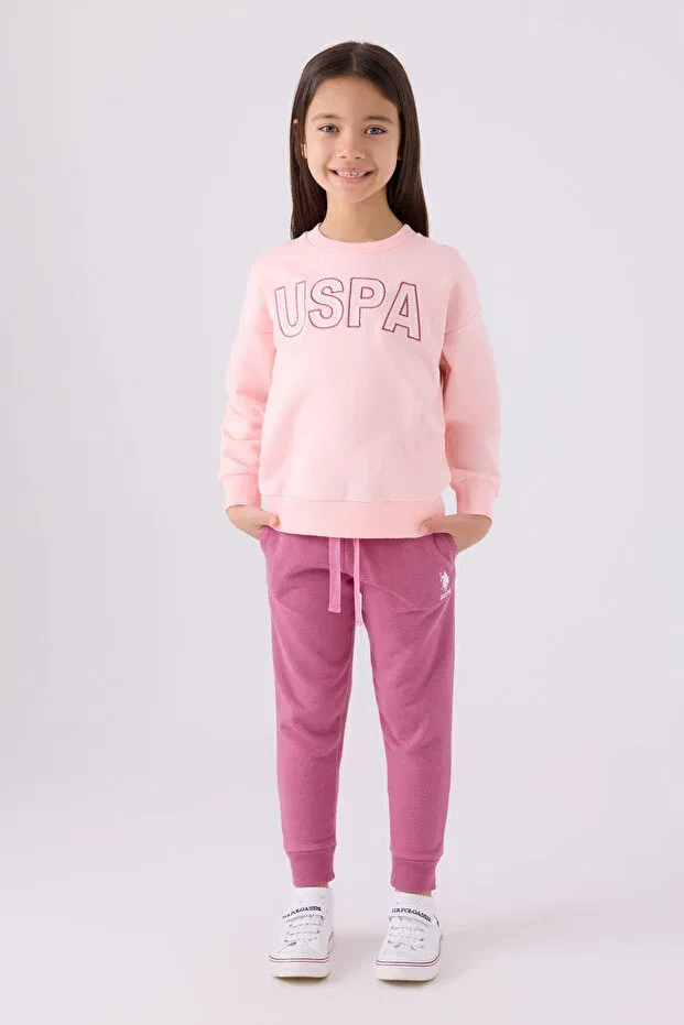 Детский спортивный комплект для девочек с принтом Sportswear U.S. Polo Assn., Pink