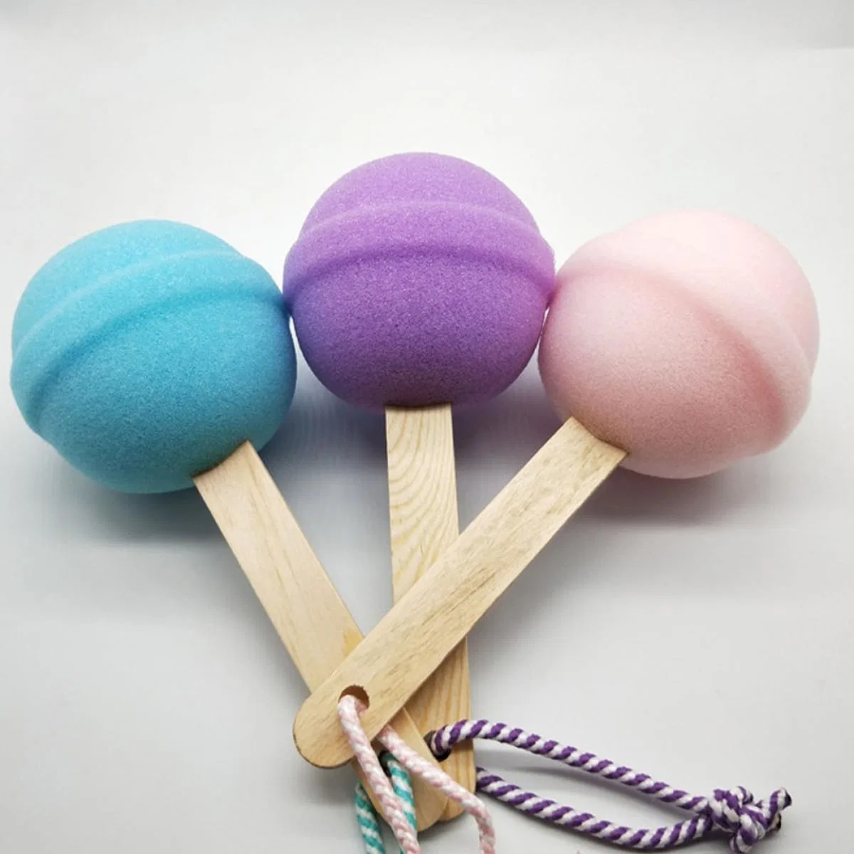 Губка для душа Lollipop, 4 шт, Mobestech, 18x8x8 см, мультиколор — фото 4