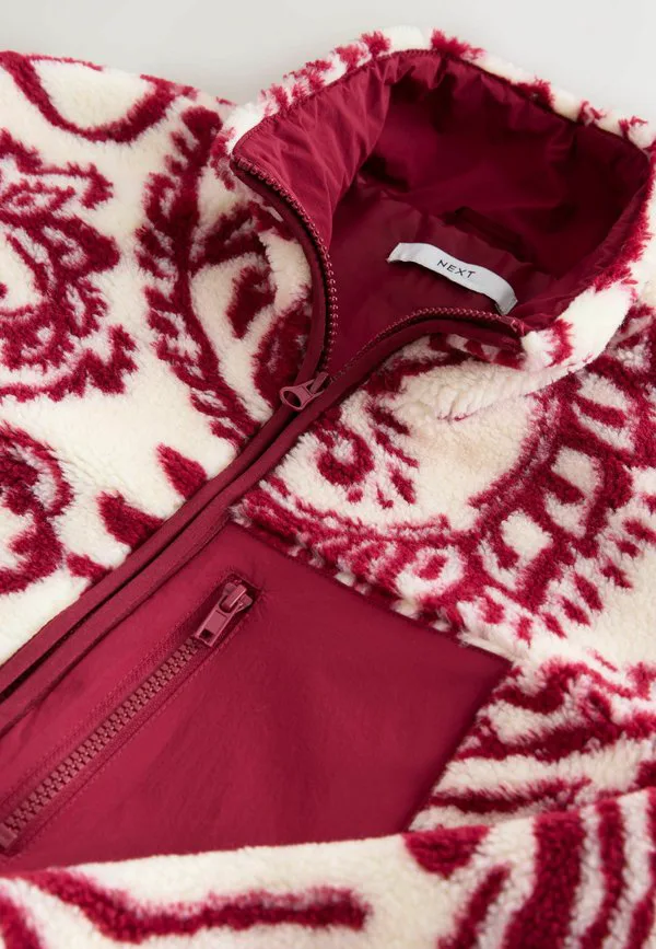 Куртка из искусственного флиса, укороченный размер Next, Burgundy Paisley Print — фото 3