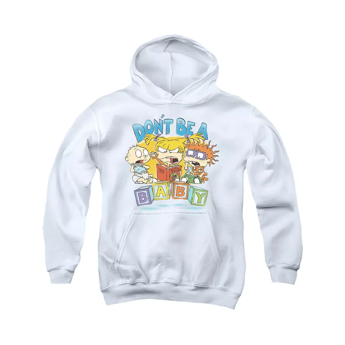 Детский худи с принтом Rugrats Don't Be A Baby Blocks Rugrats, Белый