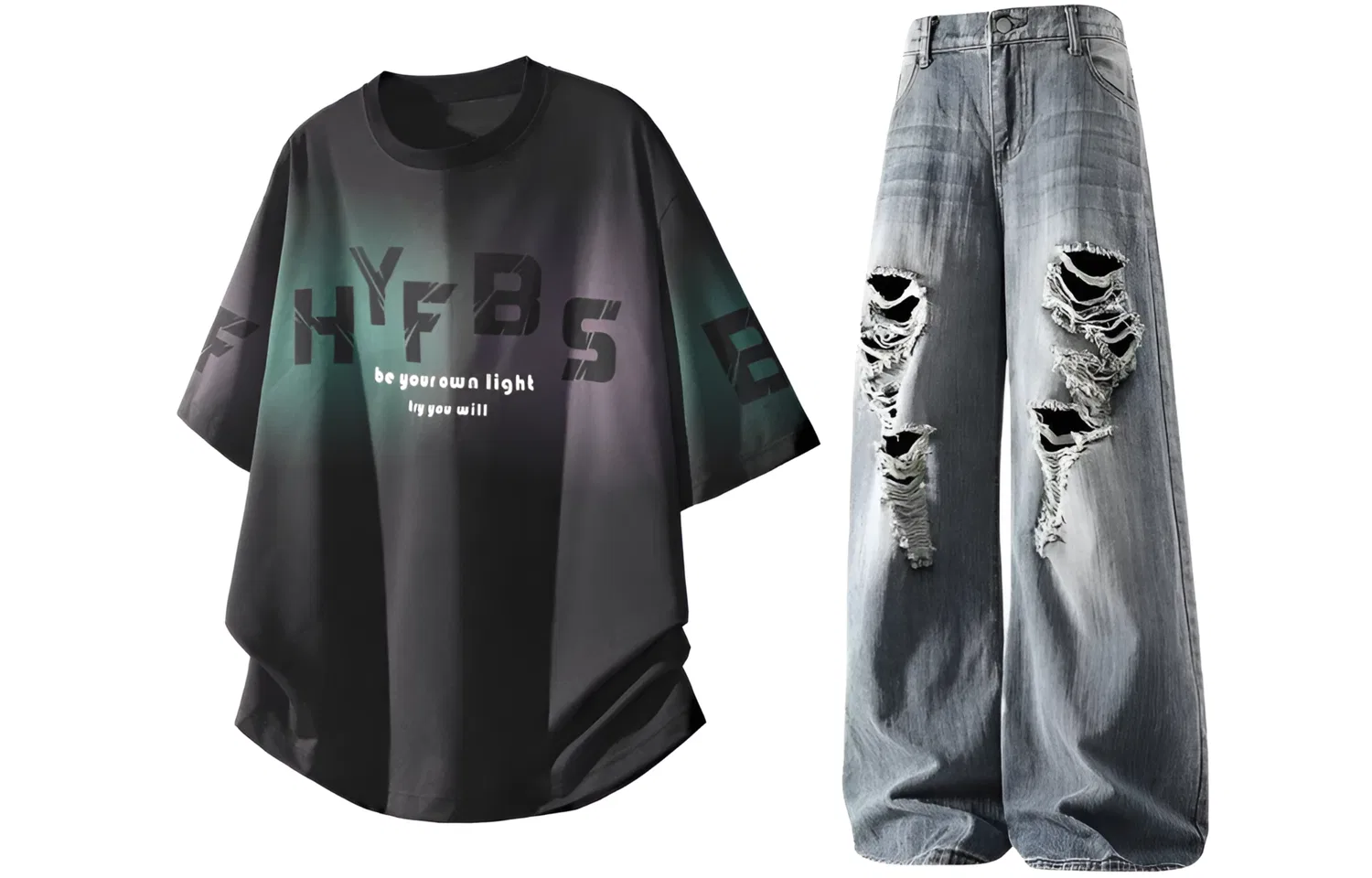 Детский спортивный комплект с круглым вырезом Casual Sportswear GWAF, Black Top+Blue Pants