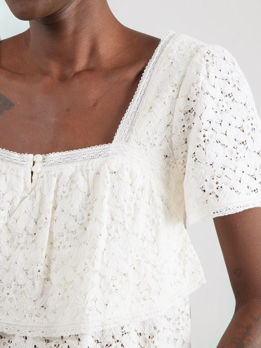 Блузка LEVI'S 'Dom Ss Lace Blouse' белого цвета — фото 3