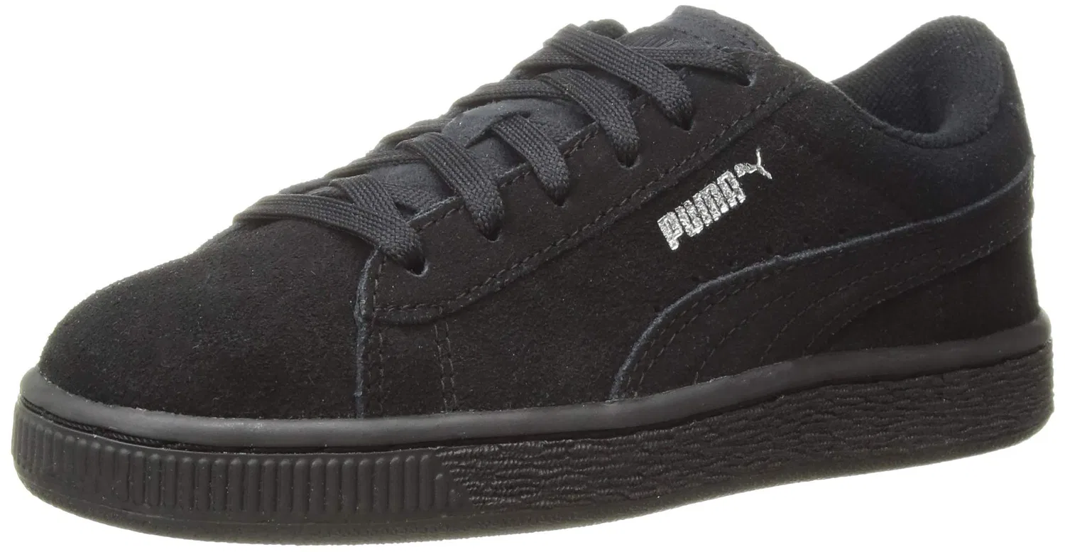 Детские кроссовки для мальчиков с замшей PUMA Suede Classic Kids, Black PUMA Silver