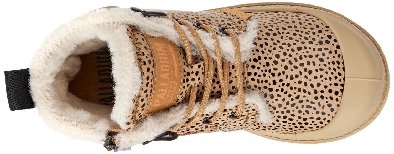 Детские ботинки для девочек на молнии Pampa Hi Zip Wool Palladium, Dear Brown Safari — фото 3