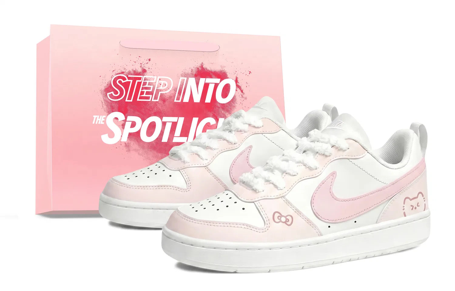 Детские кеды для скейтбординга Court Borough, Nike, White Peach