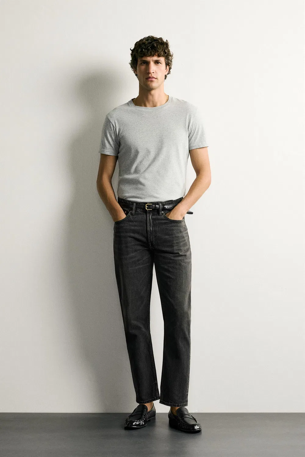 Узкие джинсы зауженного кроя ZARA, Charcoal
