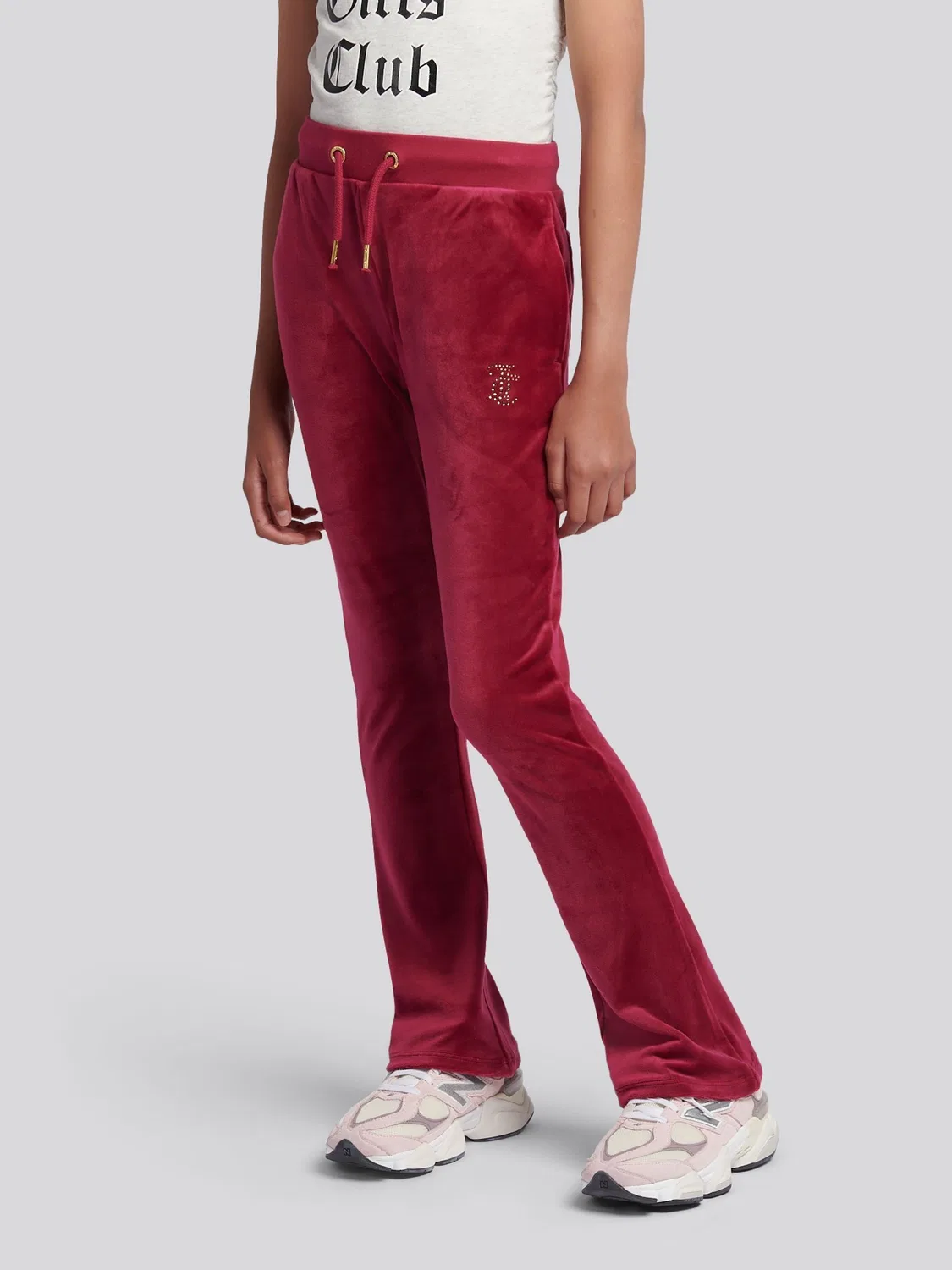 Джоггеры с диамантами, буткат Juicy Couture, красный