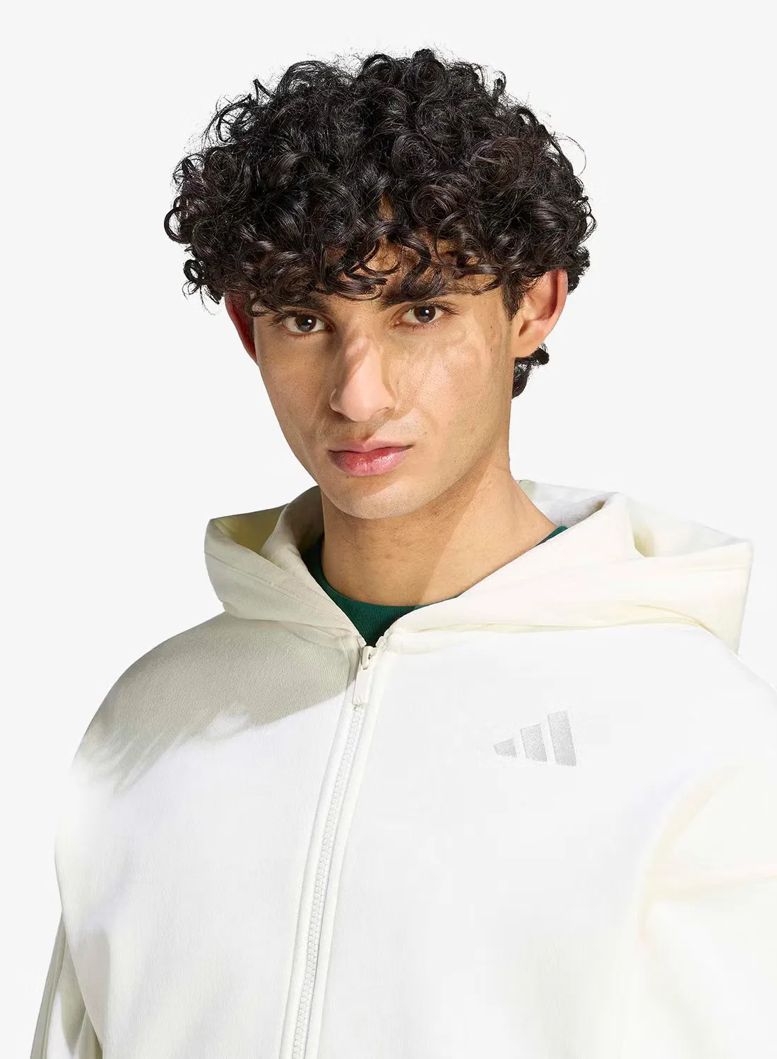 Худи на молнии 3-Stripes Adidas, белый — фото 3