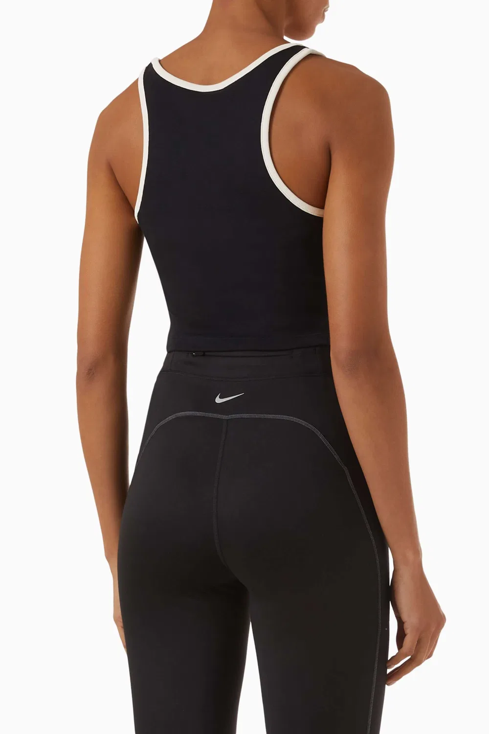 Майка спортивная с принтом из хлопка Nike, черный — фото 3