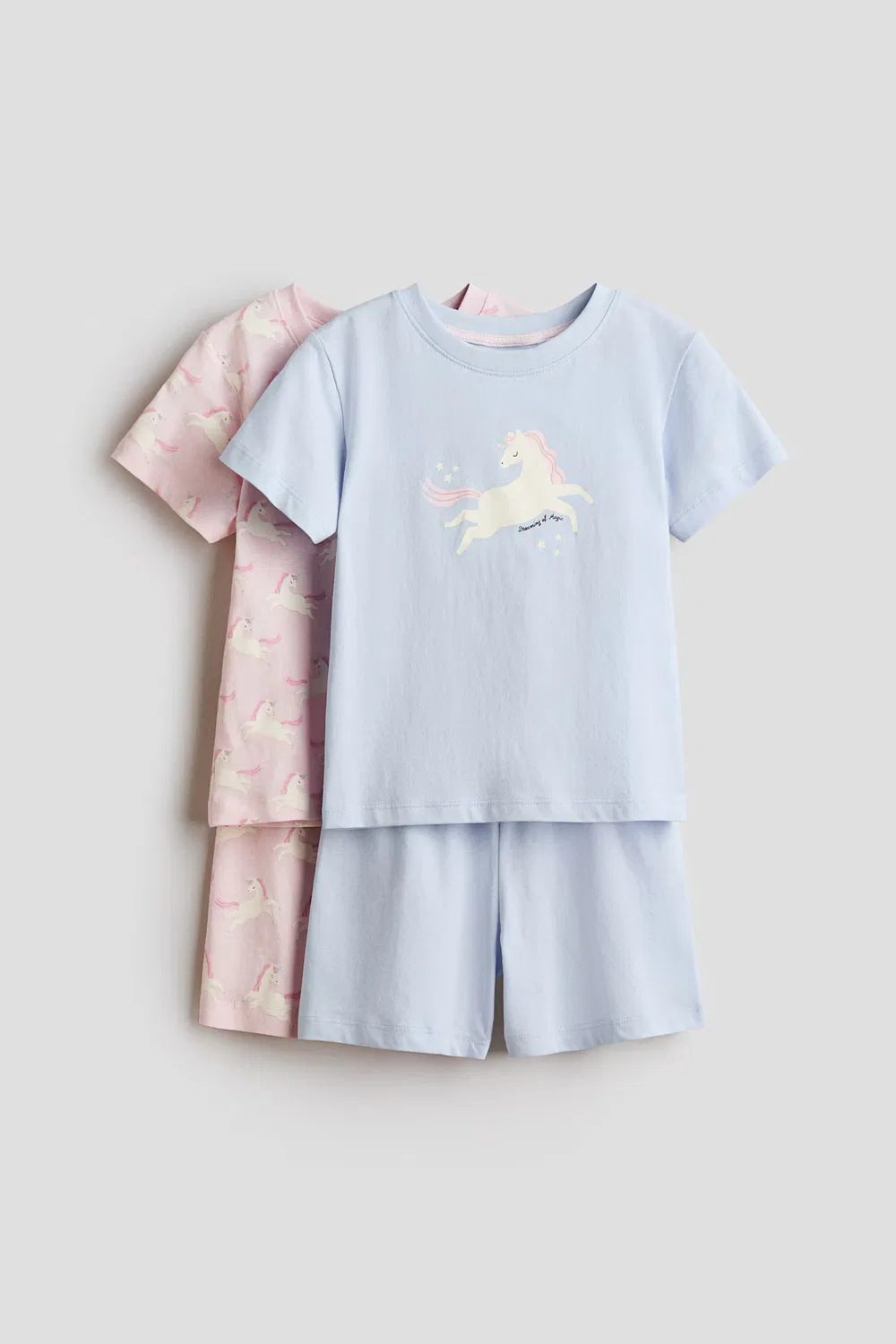 Комплект из 2 хлопковых шорт с принтом H&M, Hellblau/Einhörner