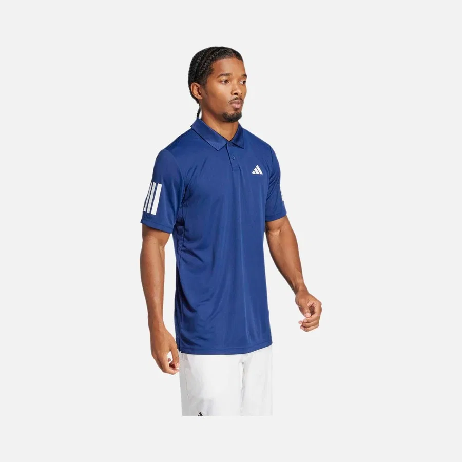 Мужская футболка-поло с коротким рукавом Climacool Club Tennis 3-Stripes Two Button Polo Collar Freelift Design adidas, Темно-синий — фото 2