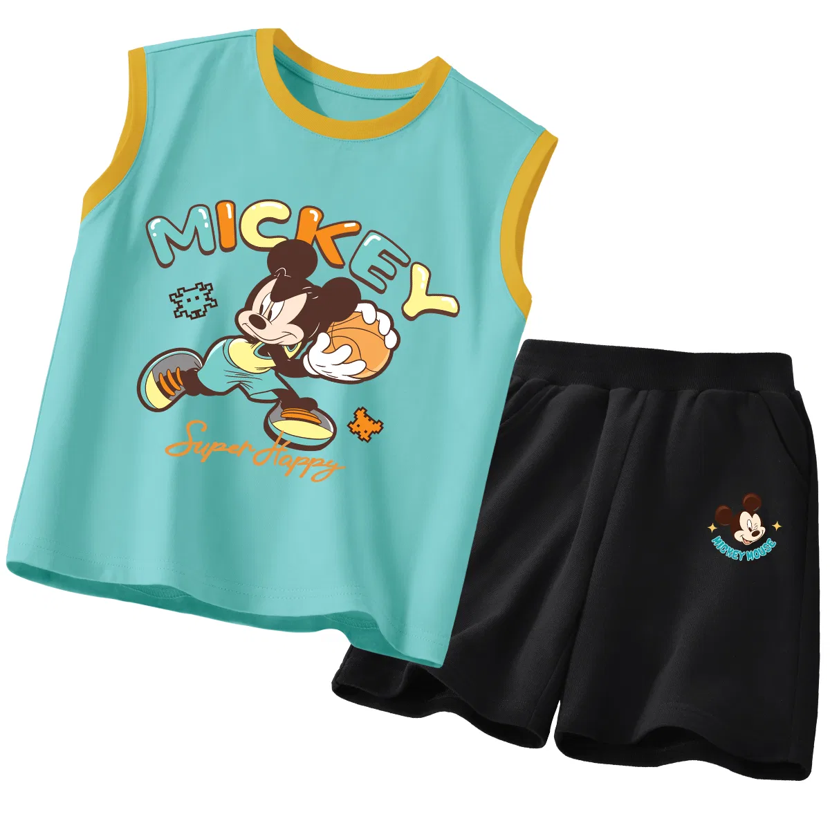 Детский спортивный костюм Crew Neck Thin Stretch, Disney, Di Ball Orange Blue+Di Cute Star K Black