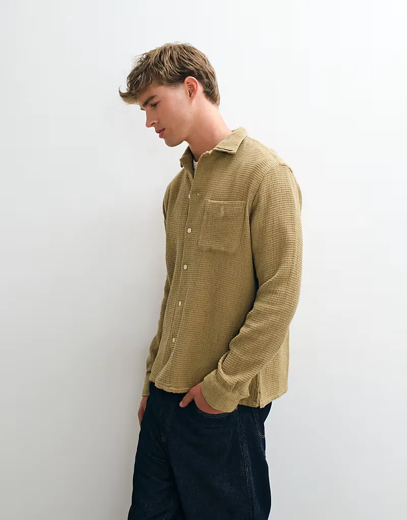 Тканая рубашка Polo Ralph Lauren Sport хаки — фото 3