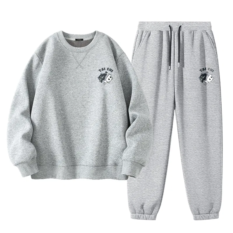 Детский спортивный костюм с начесом и флисом Tai Chi Cat MINISO, Heather Gray