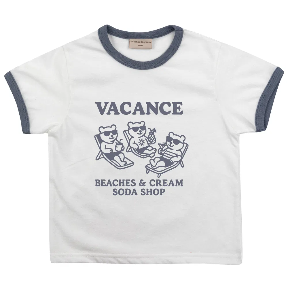 Детская футболка с длинным рукавомVacance Ringer BEACHESAND CREAM KIDS, Grayish Blue