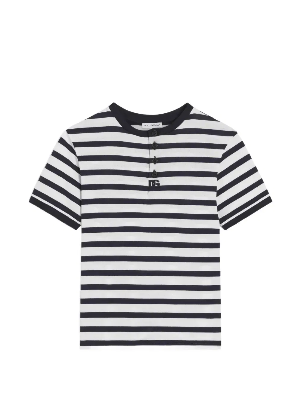 Полосатый топ Serafino из джерси Dolce & Gabbana Kids, белый