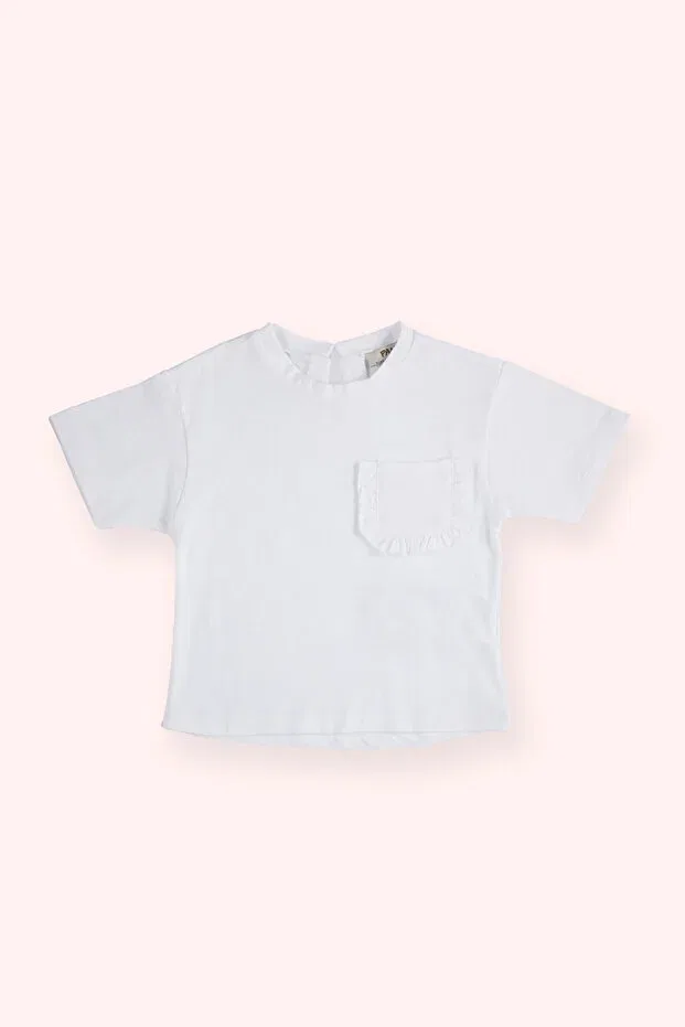 Детская футболка для девочек с коротким рукавом Panço, White