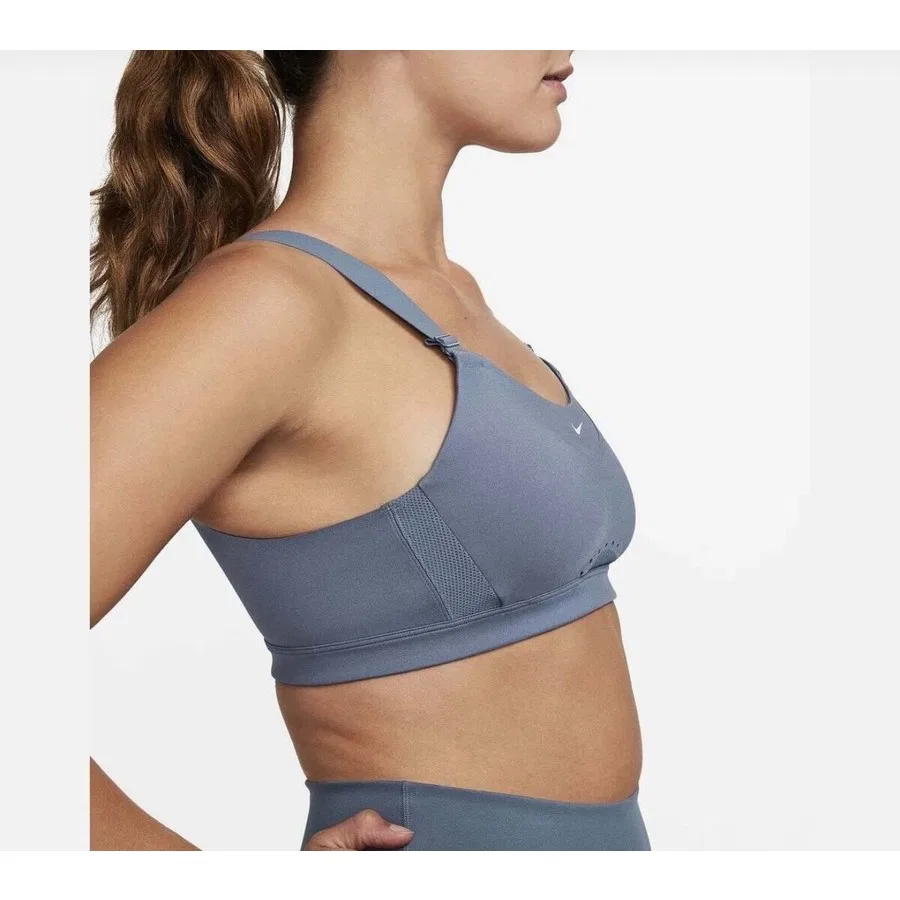 Спортивный бюстгальтер с высокой поддержкой Dri-Fit Alpha Nike, Синий — фото 4
