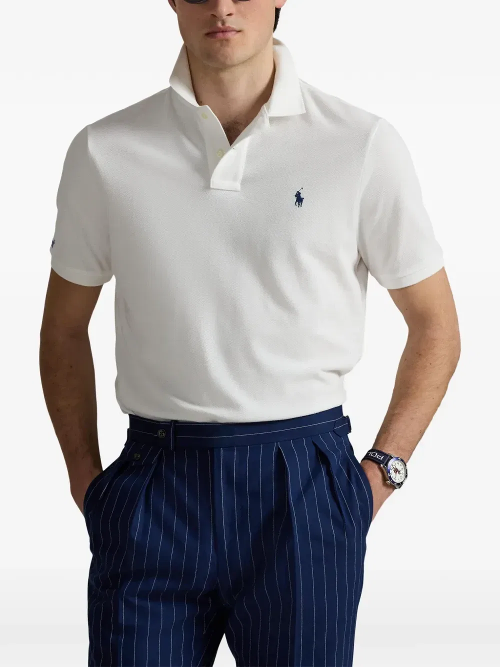 Рубашка поло с логотипом из коллаборации с US Open Polo Ralph Lauren, белый — фото 3