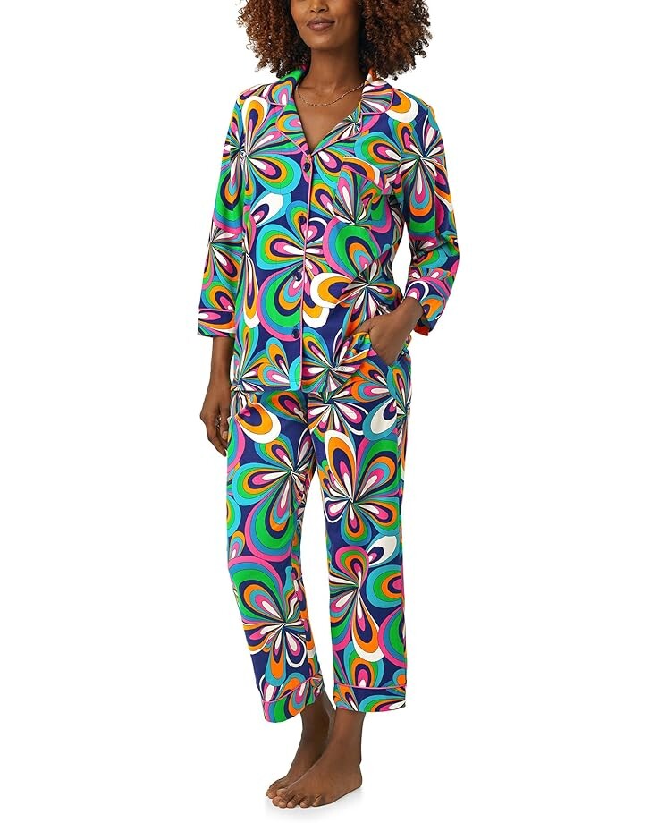 

Пижама Bedhead PJs Trina Turk X Bedhead 3/4 Sleeve Cropped PJ Set, цвет Shante