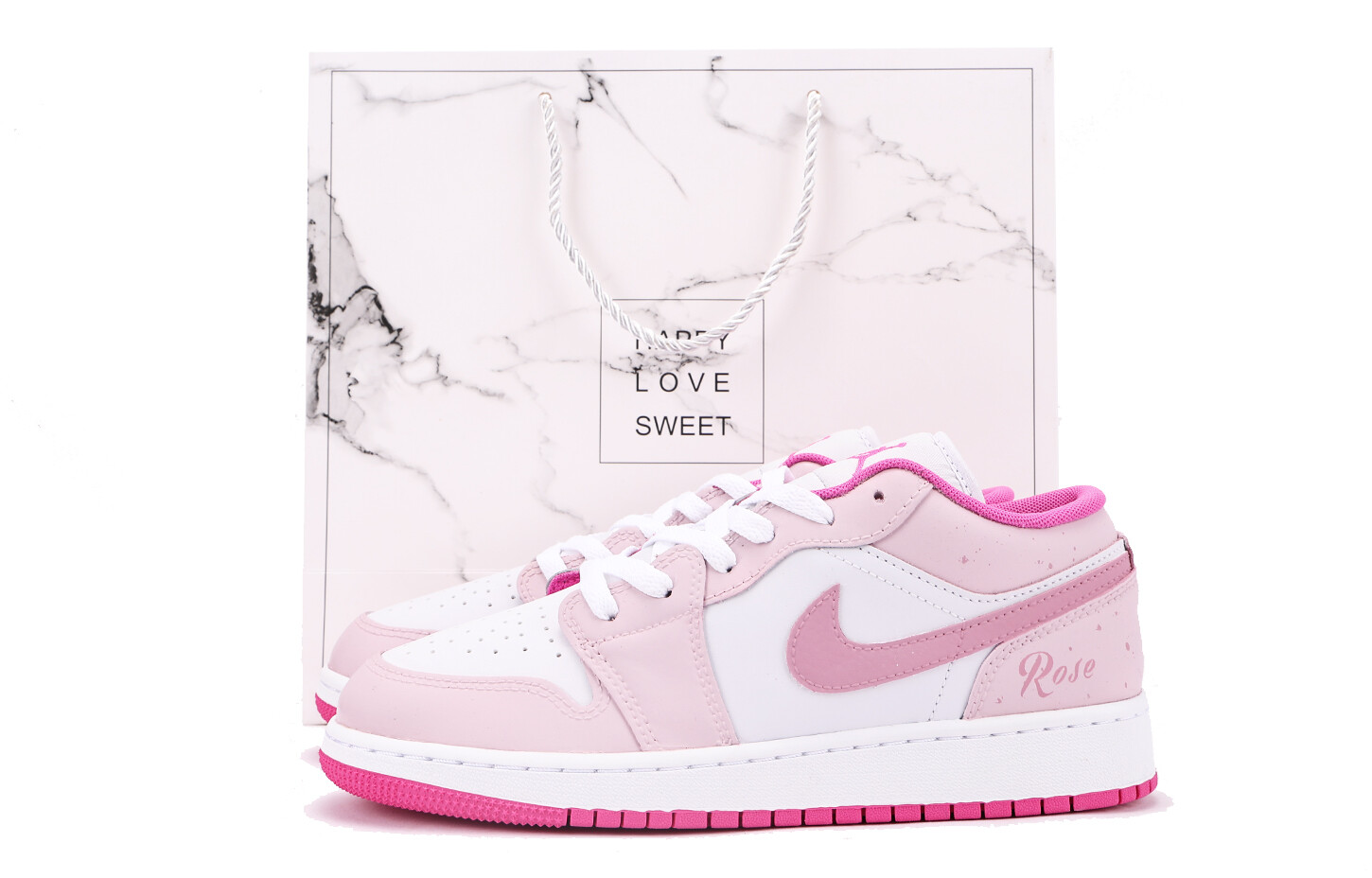 Кроссовки Air Jordan 1 Vintage Basketball Shoes Women's Low-Top Pink