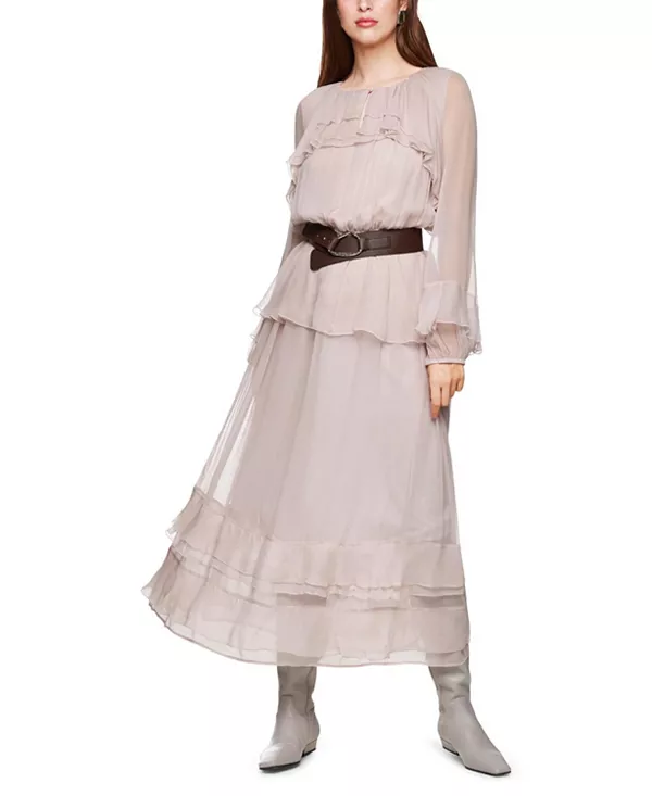 

Платье в пол с оборками Marc Cain, розовый