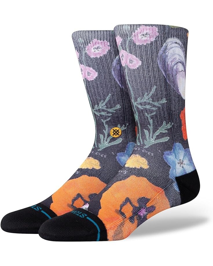 

Носки Unisex Stance Lucias Floral Crew, черный