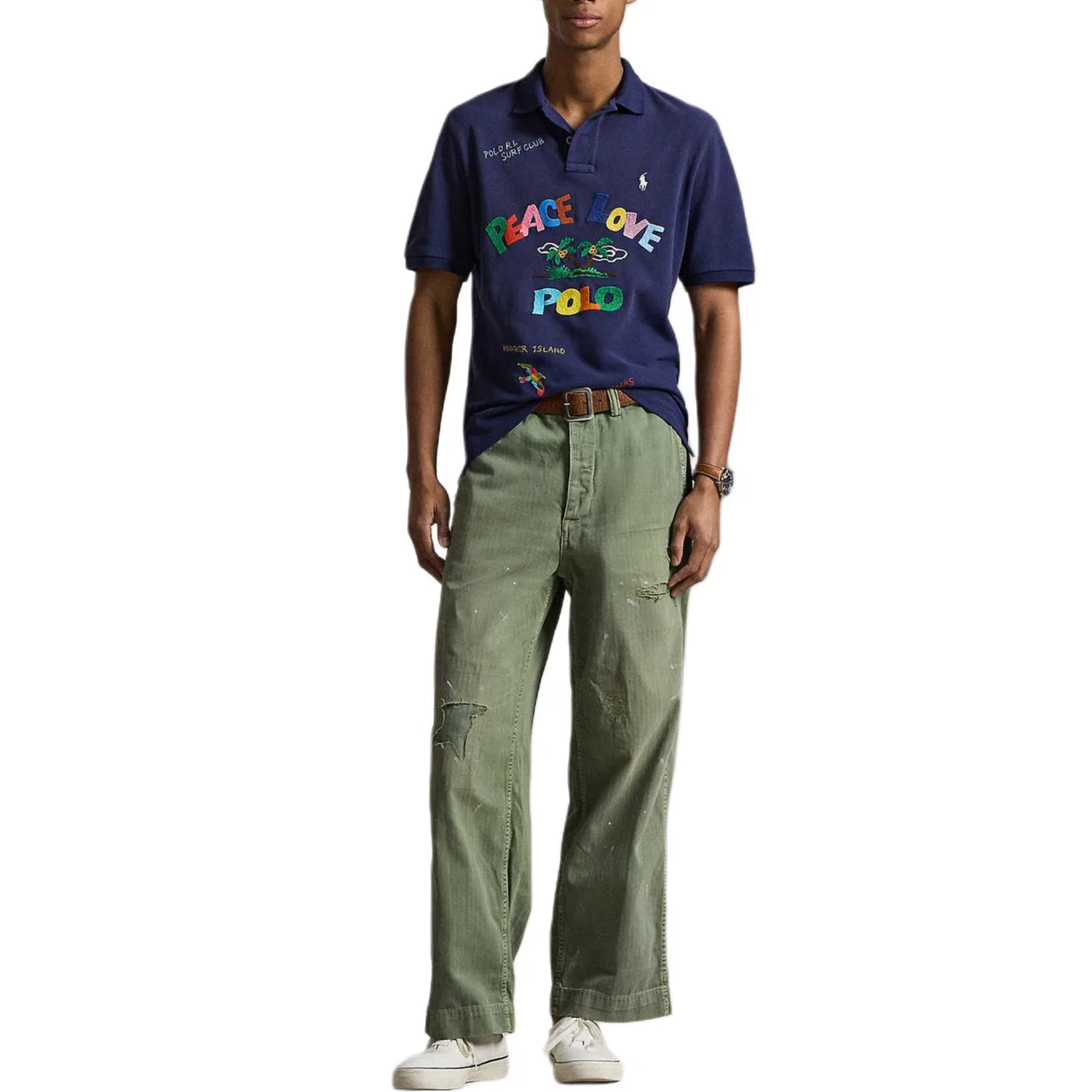 Поло Polo Ralph Lauren Classic Version для мужчин, цвет Deep Cobalt Blue — фото 3