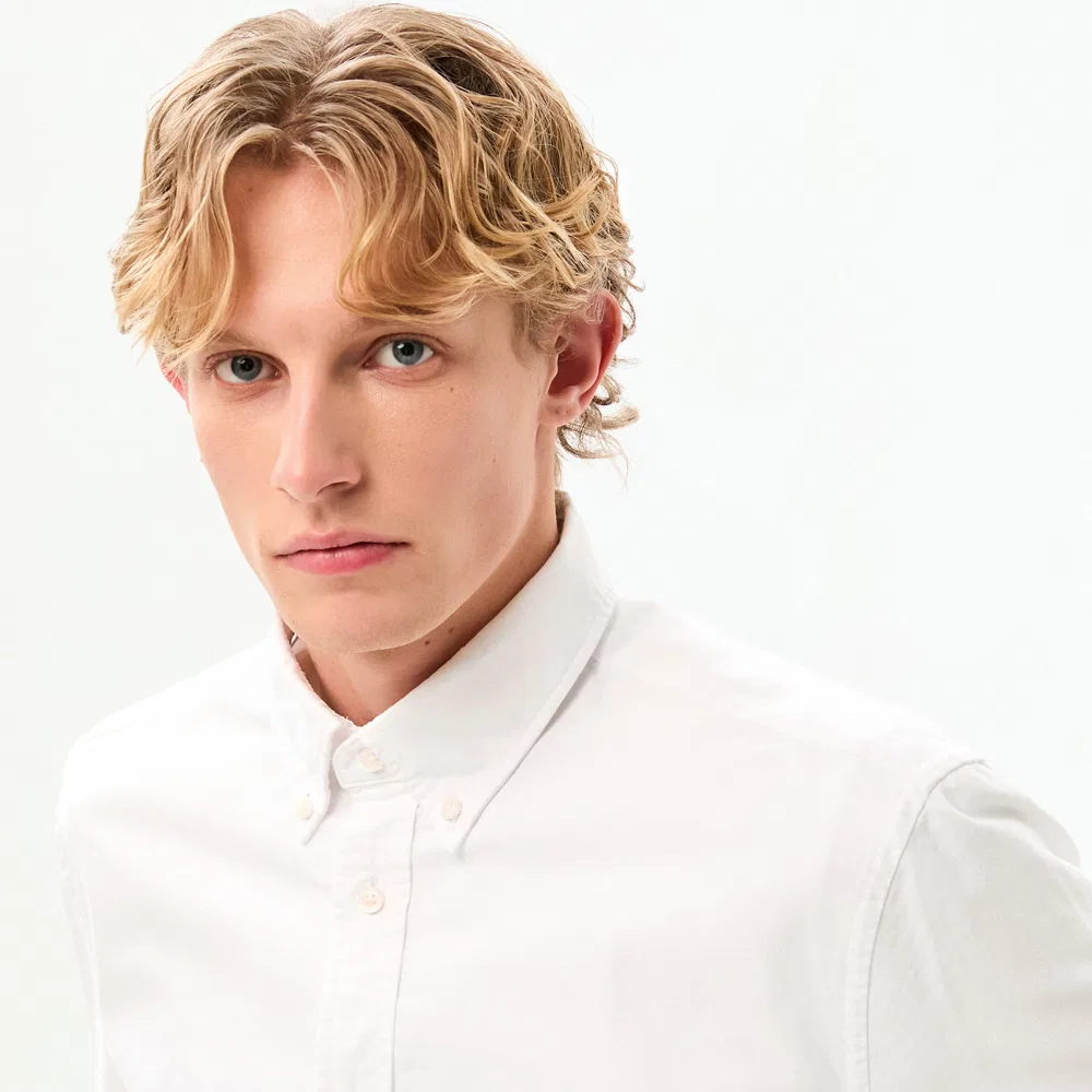 Мужская оксфордская рубашка Heritage Regular Fit белая от Tommy Hilfiger — фото 4