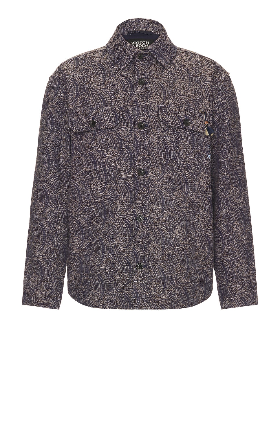 

Жаккардовая верхняя рубашка из смеси шерсти Scotch & Soda, цвет night logo wave