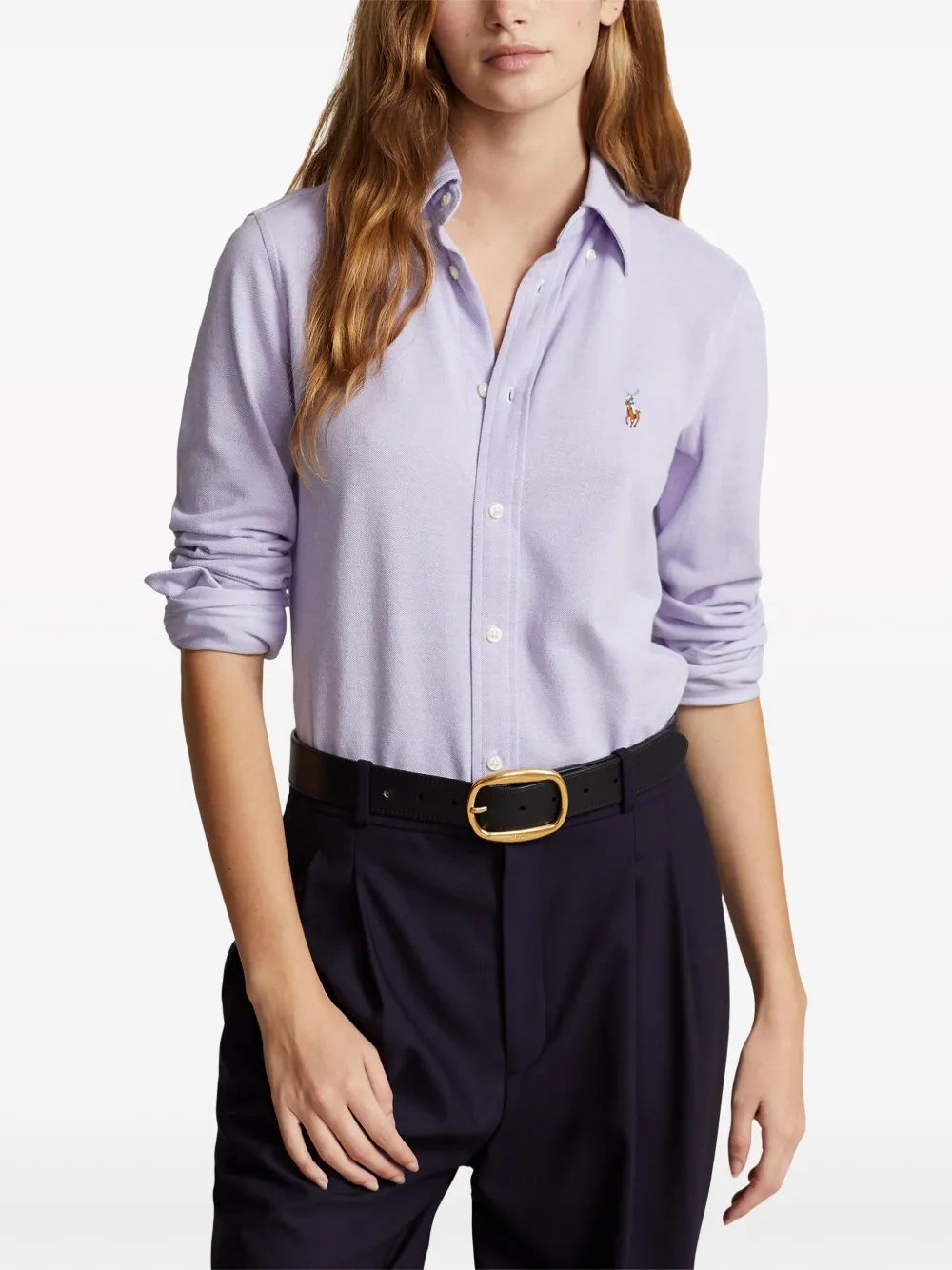Рубашка с вышивкой Polo Pony Polo Ralph Lauren, фиолетовый — фото 3