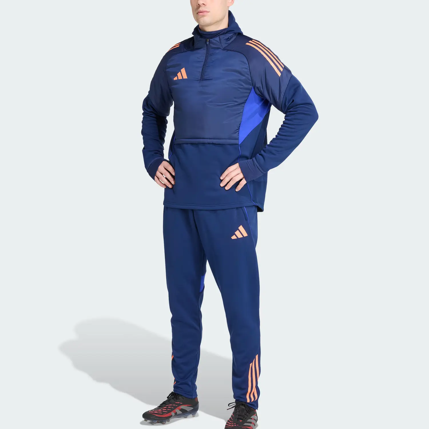 Футболка TIRO 25 COMPETITION TRACKSUIT BOTTOMS Soccer Bottom Men's Adidas, темно-синий/оранжевый — фото 2