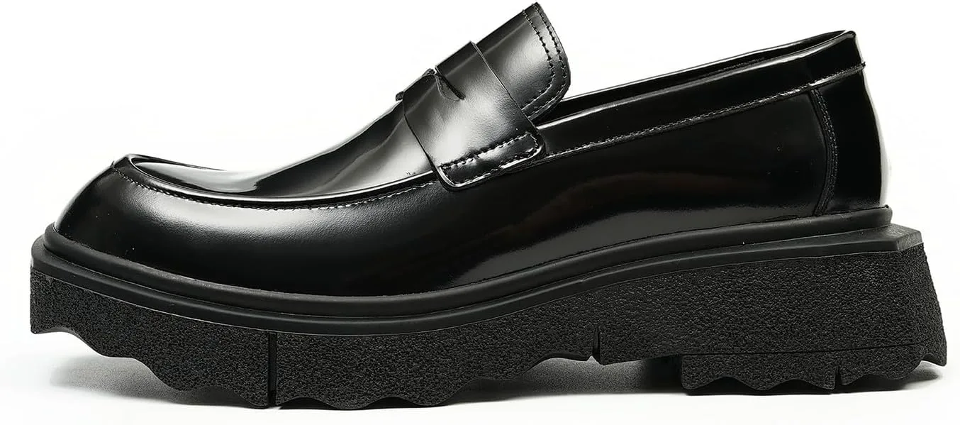 

Мужские лоферы Santimon, слипоны, формальные, из лакированной кожи, пенни-лоферы, модные, для выпускного, свадьбы, делового повседневного ношения, с толстой подошвой, для ходьбы, черный