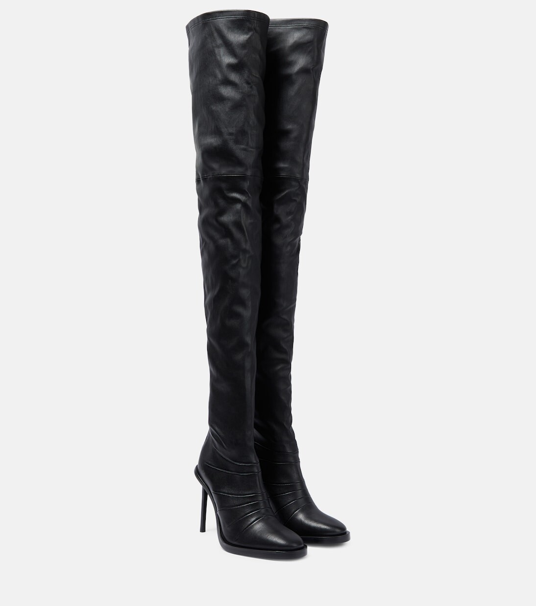 Кожаные ботинки adna выше колена Ann Demeulemeester, черный