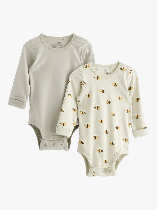 

Детское боди с длинным рукавом plain & bee Lindex, цвет Light Dusty Green